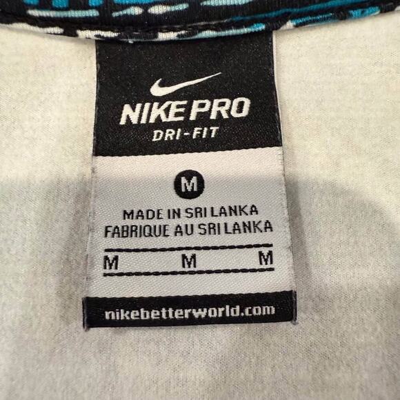 Nike Pro Dri-Fit Half Zip Pullover Long Sleeve Top Women's Medium Blue/Black Gym - Picture 6 of 10